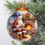 Ornement en bois Père Noël au foyer