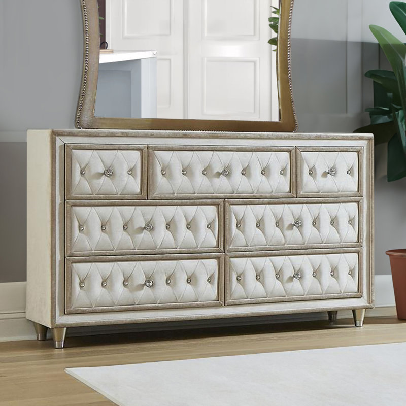 Bernadete 60.5'' W 7 - Drawer Dresser, Ivory