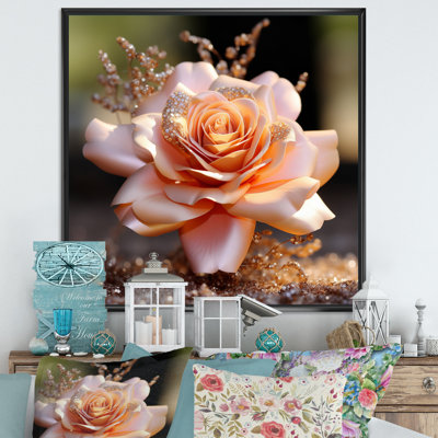 " Exquisite Blossoming Pink Rose Delicate Elegance "