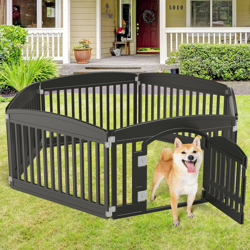 Clôture pliante pour chien, Noir, noir, noir, noir