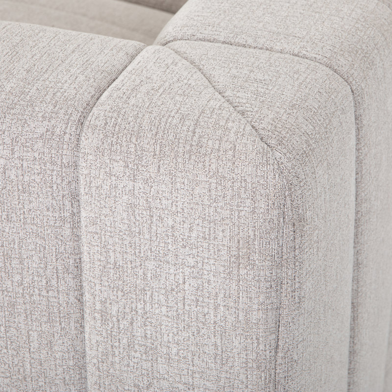 Langham Channeled 6 - Piece Sectional, Reversible, Neutral Sandstone Polyester, 28" H x 157" W x 129" D