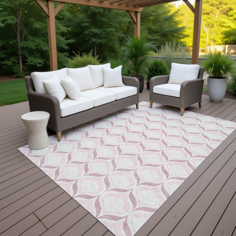 Machine Washable Indoor/Outdoor Jourdan ACN2379 Geometric Rug, Rectangle 5' x 7'6"