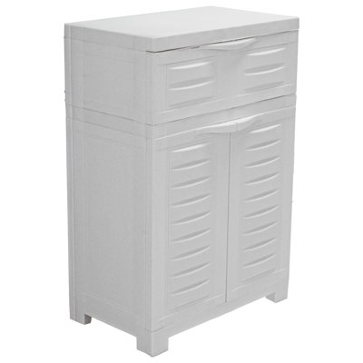Storage Cabinet with Adjustable Shelf and Top Drawer