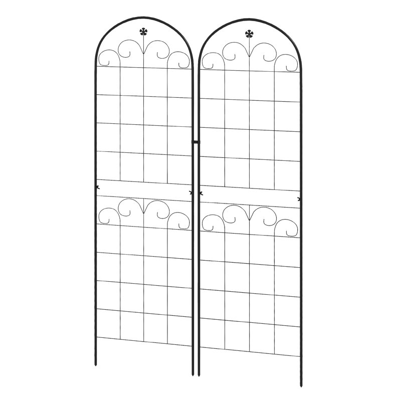 Ninh 180cm H x 50cm W Metal Gothic Trellis Side Panel