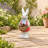 Rabbit Garden Statue with Planter Basket