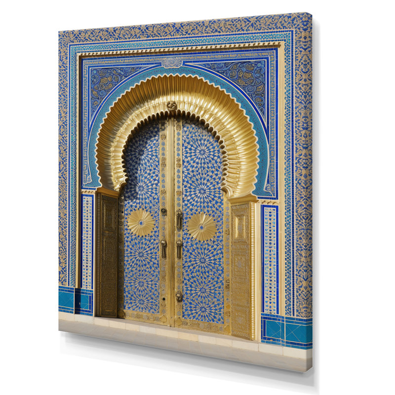 Art mural sur toile Morroco Palace Golden Doors II - campagne, Toile tendue, H 32 po x l 24 po x P 1 po