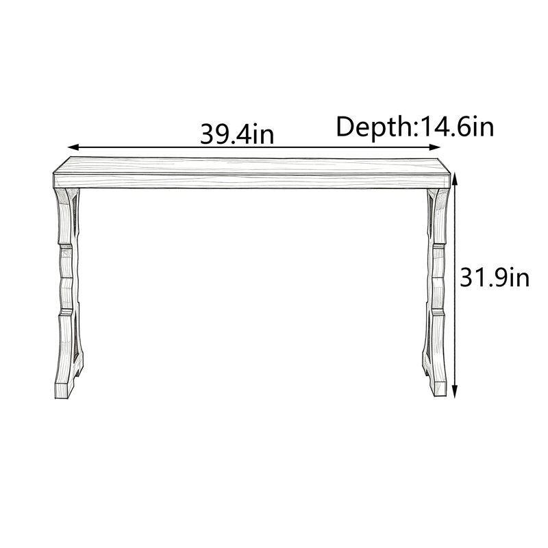 Console en bois massif American Light Luxury, 31.9" H x 39.4" W x 14.6" D, Brown, Brown, Brown