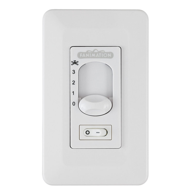 Ceiling Fan Wall Control Non Reversing - 3 Speed Fan and Light - On/Off Toggle - White