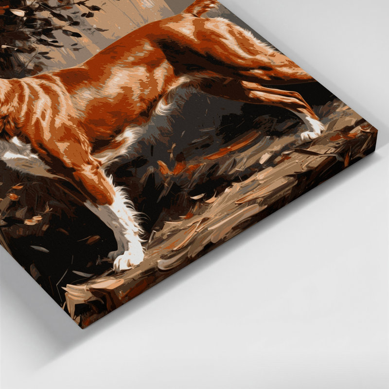 «Dogs Bracco Italiano», art mural sur toile brune, H 12 po x l 18 po