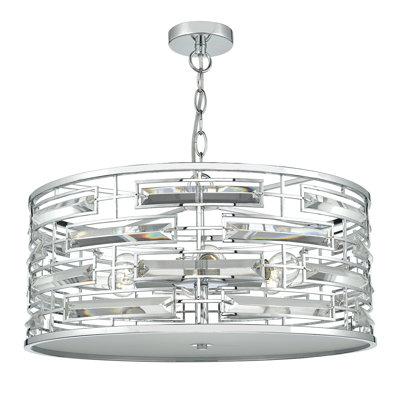 6 - Light Silver Drum Pendant