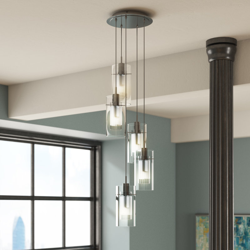 Araceli 5-Light Cluster Chandelier, Clear Glass
