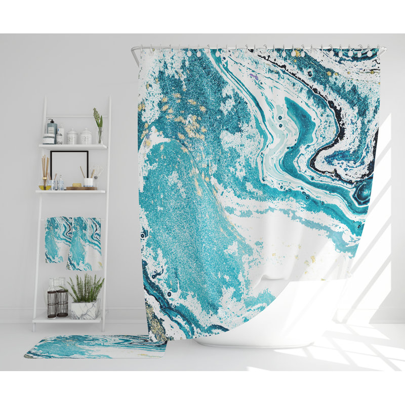 Nessy Polyester Shower Curtain Set