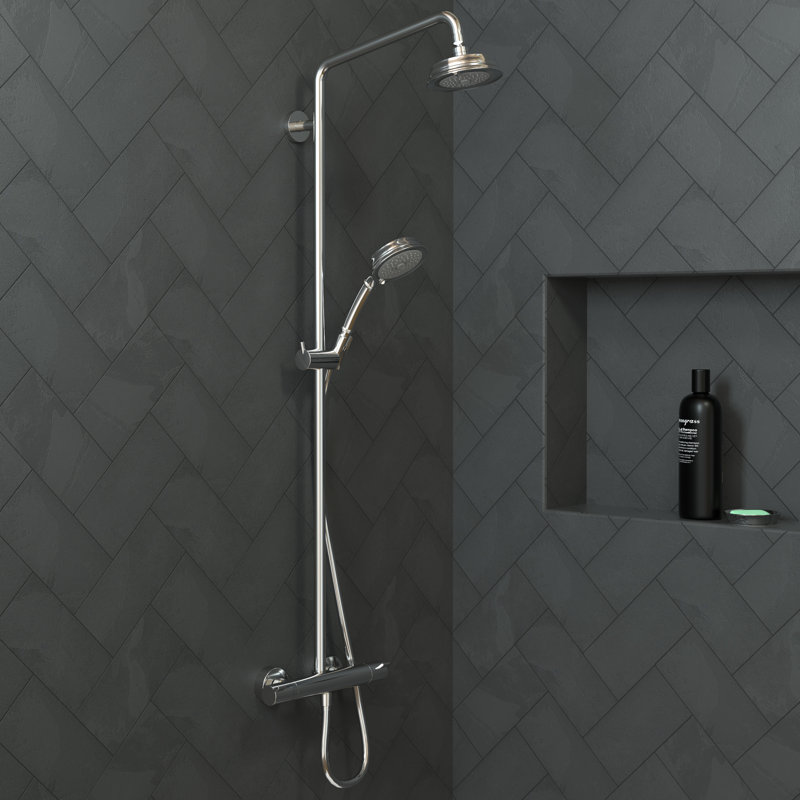 Pomme de douche fixe Croma Rain, Nickel poli