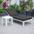Chaise longue d'extérieur blanche avec table d'appoint et coussins Leisuremod Chelsea-104563024-70773699