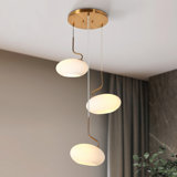 3 - Light Modern Coloured Glass Cluster Pendant UL Certified