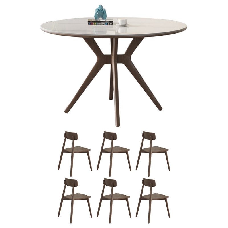 Cream Style Round Dining Table, 29.52"H x 59.05"L x 59.05"W