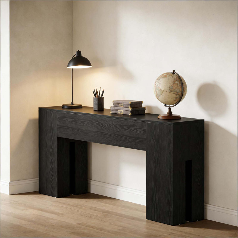 Rustic Farmhouse Foyer Table with Heavy-Duty Reinforced Top and Versatile Storage Options for Modern Living