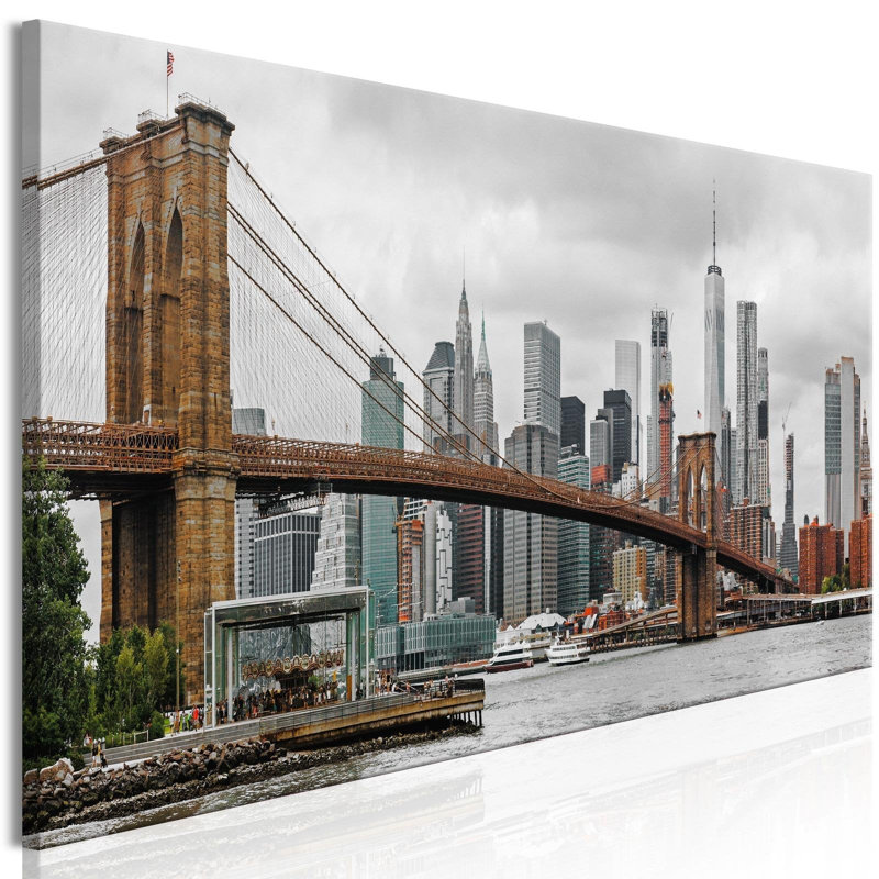Ollen " Road To Manhattan ", 20" H x 59" W x 0.7" D, Multicolor