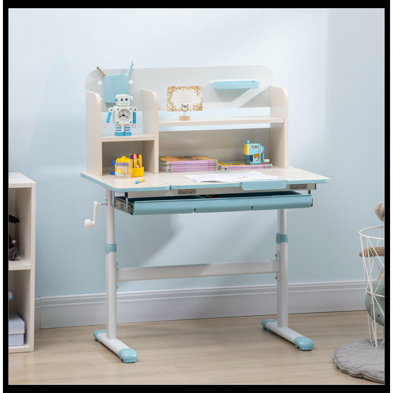 Anitha Adjustable Metal Base Writing Desk, Blue