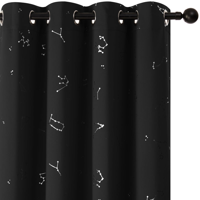 Radmilla Blackout Curtain Pair, Black, 66cm Width x 229cm Drop