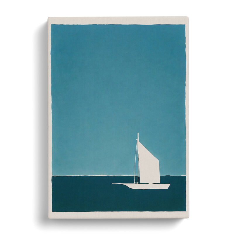 Boat Silhouette - Print, Wrapped Canvas, 60cm H x 40cm W x 3cm D, No Matte