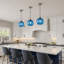 7.9" Light Green Globe Glass Pendant Light, Modern Kitchen Island Lighting, 2 Pack for Bedroom, Living & Dining Room-59908894-59908895