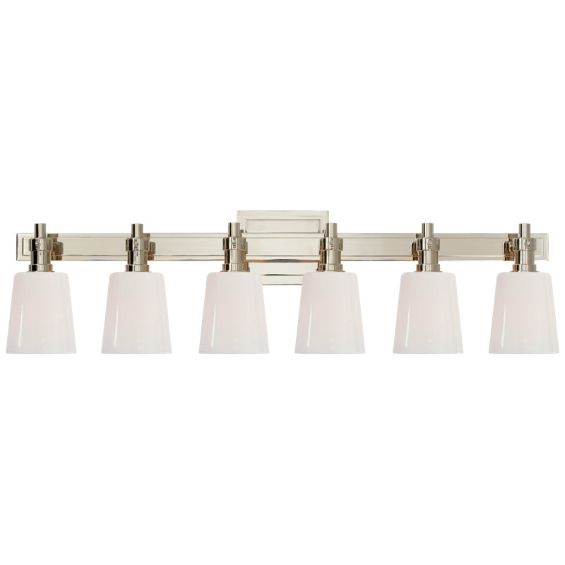 Thomas O'Brien Bryant Six-Light Linear Bath Sconce, Polished Nickel