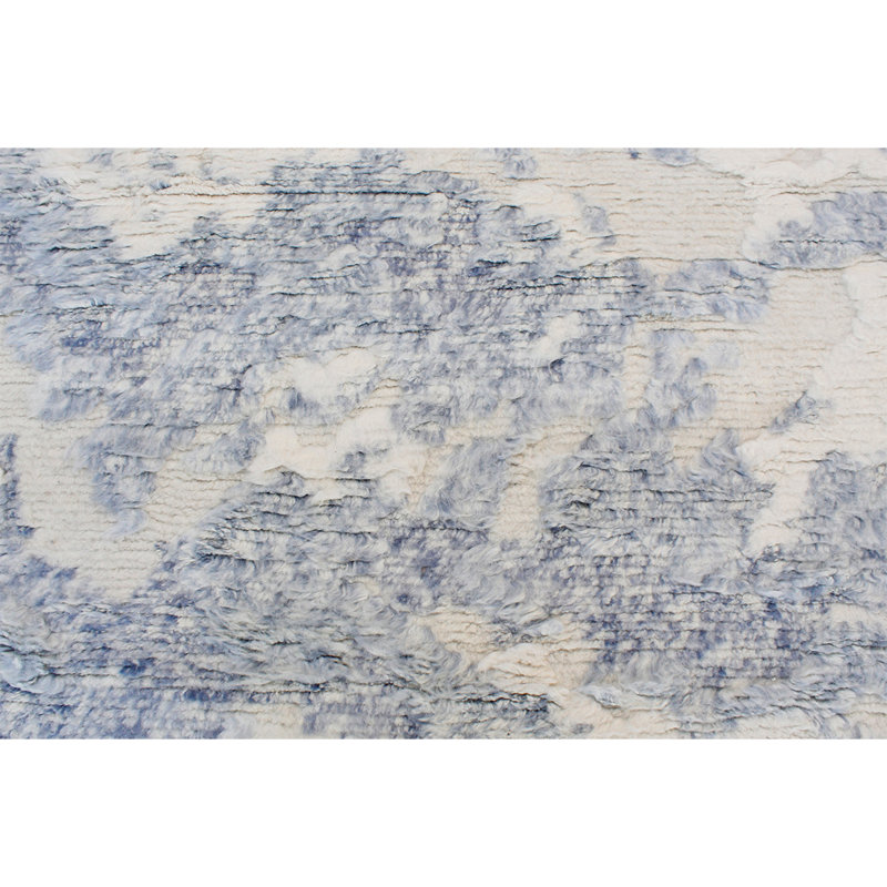 Wool Area Rug in Blue, Rectangle 8' x 10'