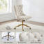 Chaise de bureau en velours à roulettes réglable en hauteur et pivotante à 360 ° Cutburth-78353191