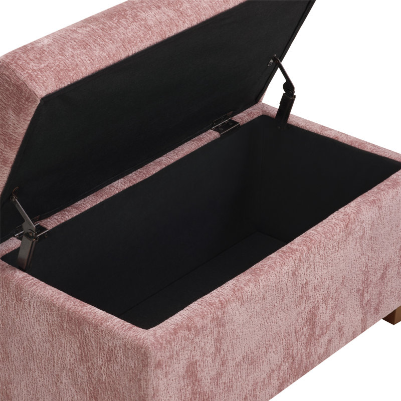 Metro Storage Ottoman, Dusty Rose Polyester