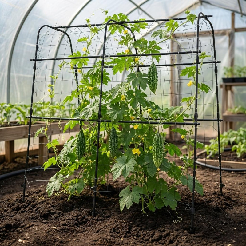 Treillis d'arche de jardin pour lits surélevés, support de plante en forme de U 5,3 x 5,3 pi pour concombres, melons, raisins, roses et légumes grimpants, noir