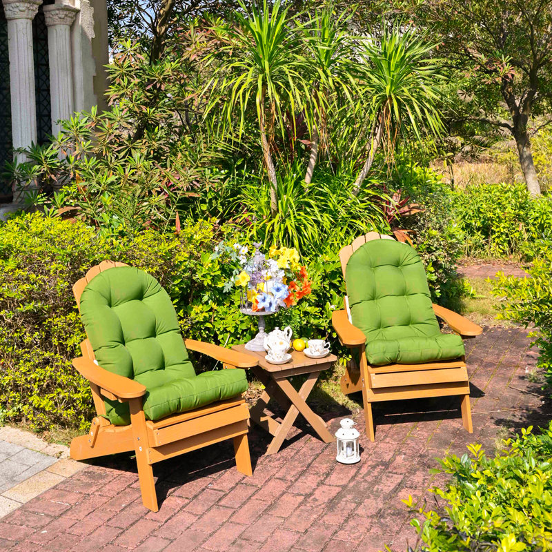 Outdoor 4'' Seat / Back Cushion, Invisible Green