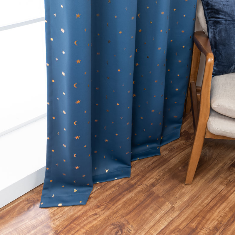 Paire de rideaux occultant en polyester Delsanto, L 52 po x L 63 po, Indigo
