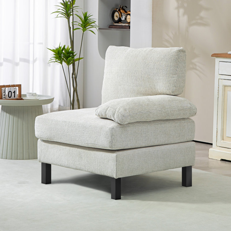 Modular Sectional Sofa With Cream Fabric