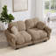Canapé en chenille Cloud avec coussins exquis, accoudoirs rembourrés doux, canapé de style pétale avec coussin de dossier matelassé, conception ergonomique, assemblage facile, convient aux salons et aux chambres à coucher, brun-135404420