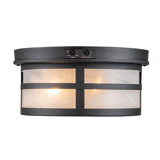 Matte Black 2 - Bulb Outdoor Flush Mount