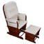 Fauteuil coulissant avec repose-pieds en microfibre beige