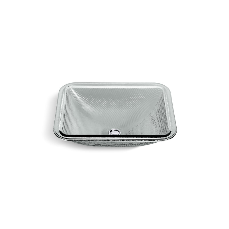 Yepsen Glass Undermount Bathroom Sink, Gray