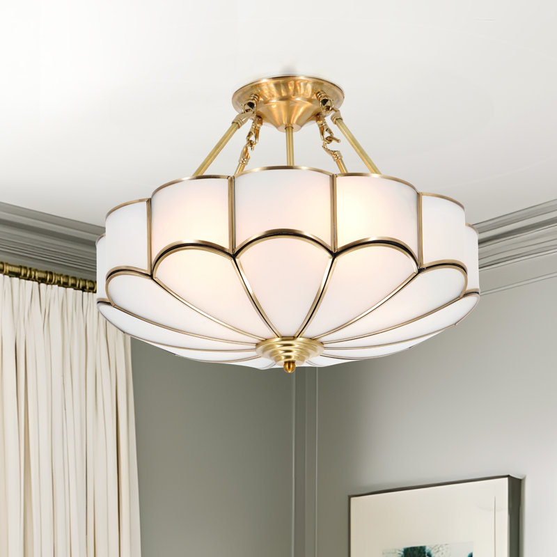 18.5" Modern Vintage Drumbare Dimmable Urn / Bowl Chandelier for Study Room, Balcony, Hallway