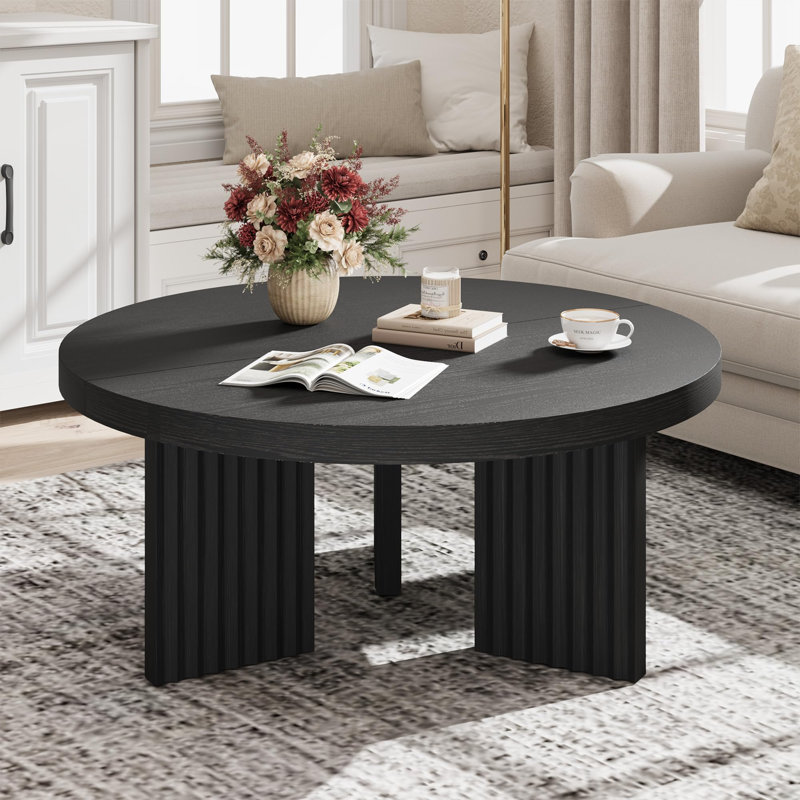 Console Table, 39.9cm H x 85.1cm W x 85.1cm D, Black, Black, Black