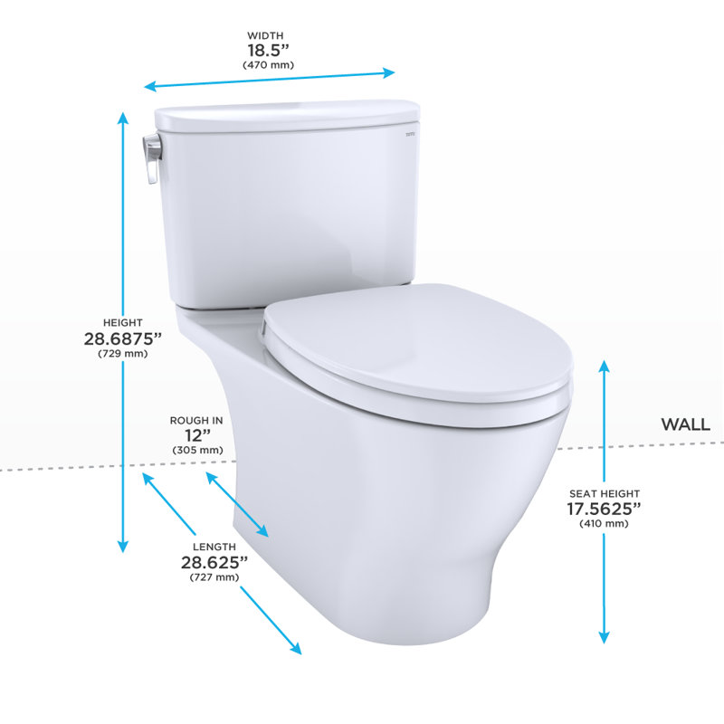 Aquia® IV Dual-Flush Elongated Two-Piece Toilet (Seat Included), Cotton, Left