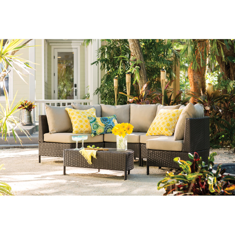 Floral Outdoor Reversible Throw Pillow, 11.5" H x 18.5" W x 5" D