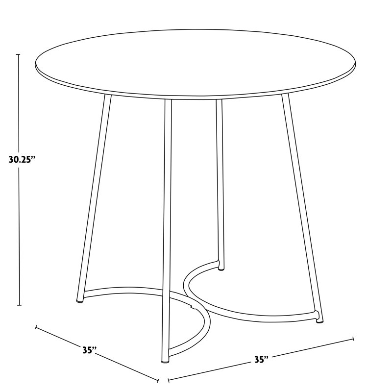 Contemporary Round Glass Dining Table with Geometric Metal Frame