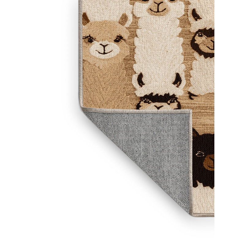  Tapis lavable en alpaga, Rond 5 pi
