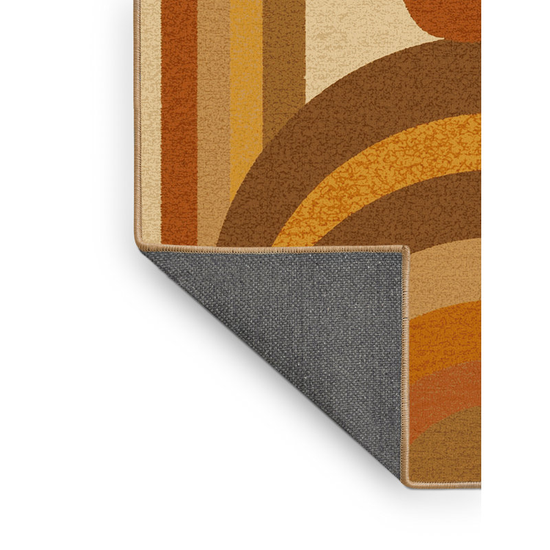 Soft Plush Finnell Thanksgiving Modern & Contemporary Abstract Area Rug in Brown – LightBrown Binding, 8x12