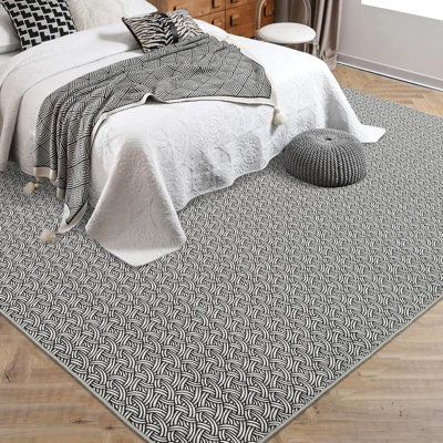 Washable Braided Print Area Rugs with Non-Slip Backing