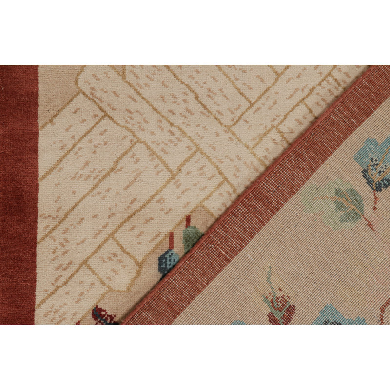 Art Deco Hand Knotted Wool Area Rug, Rectangle 12' x 15'