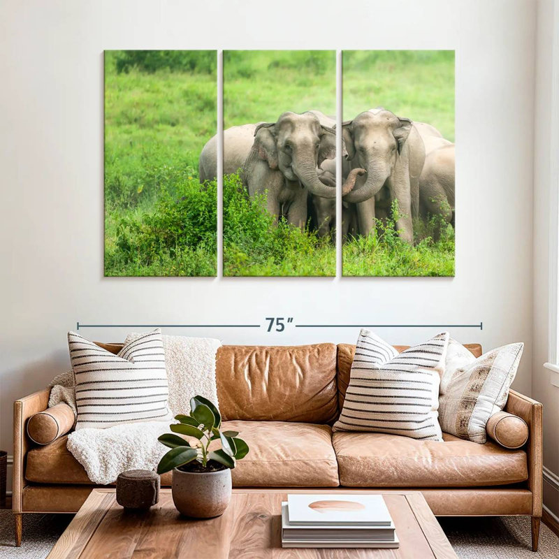 Brampt Asian Elephant Huddle, 42" H x 65" W