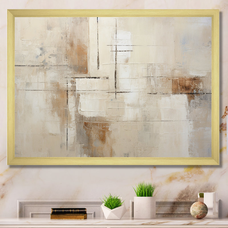 Minimalisme moderne, art zen scandinave II - décoration murale moderne scandinave, Cadre doré simple