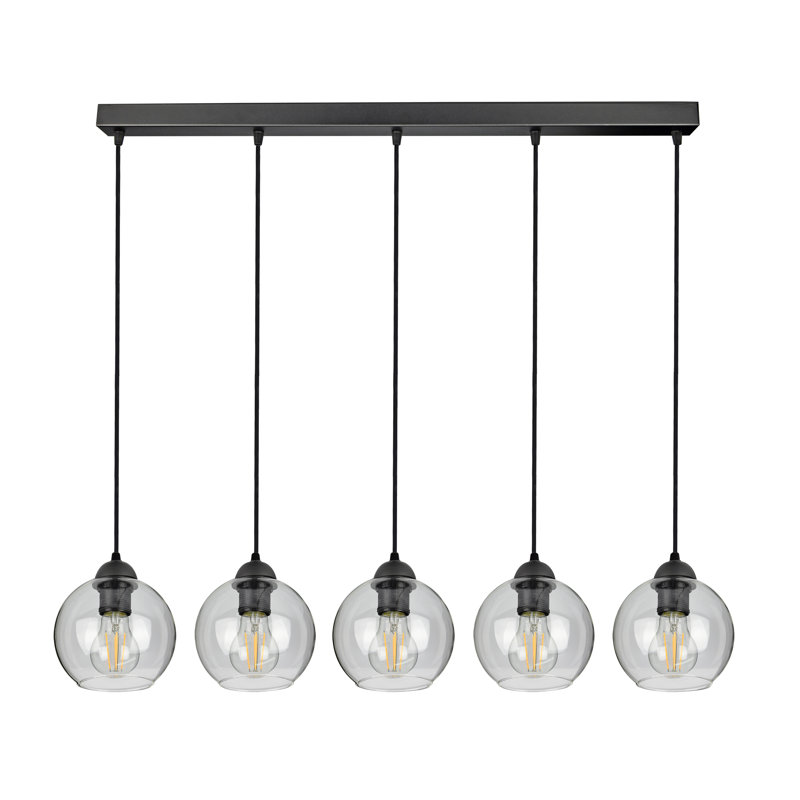 Ashtabula 5-Light Geometric Pendant, Transparent